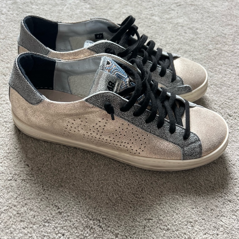 P448 silver and gold sneakers